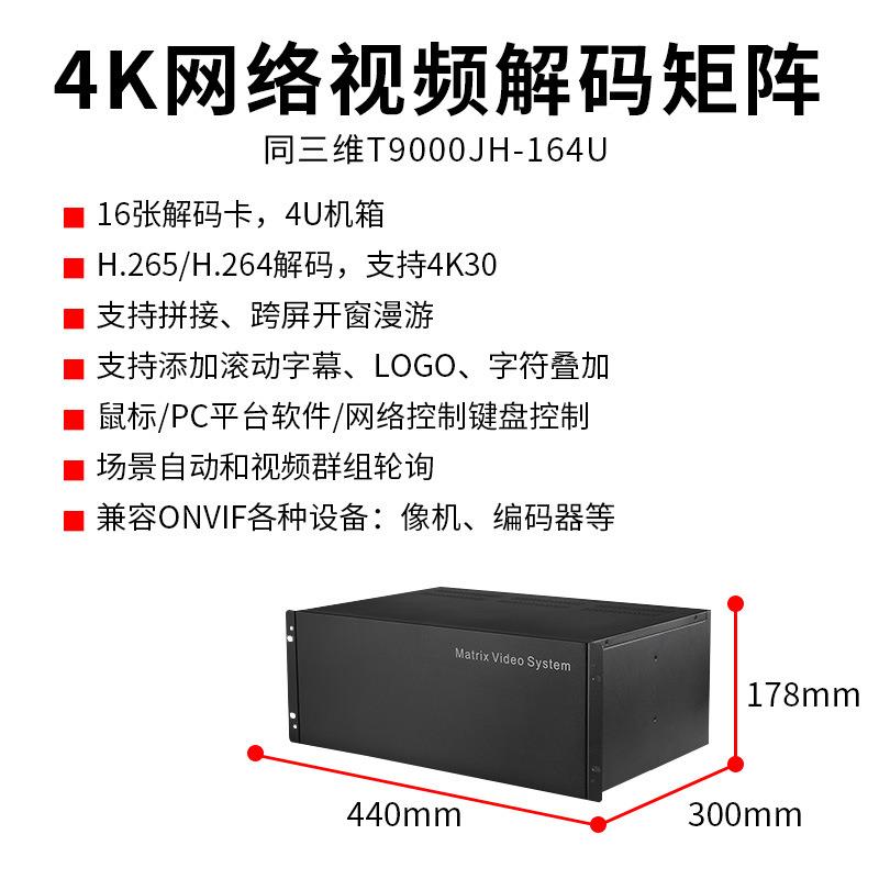 同三维T9000JH-41高清网络视频解码矩阵监控多画面叠加拼接处理器