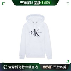 香港直邮CALVIN KLEIN 男士白色棉质黑色字母LOGO印花连帽卫衣 41