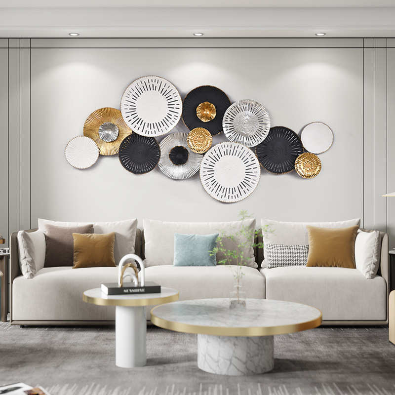 铁艺墙面装饰圆形时尚墙壁挂饰沙发背景墙装饰品现货玄关客厅壁挂