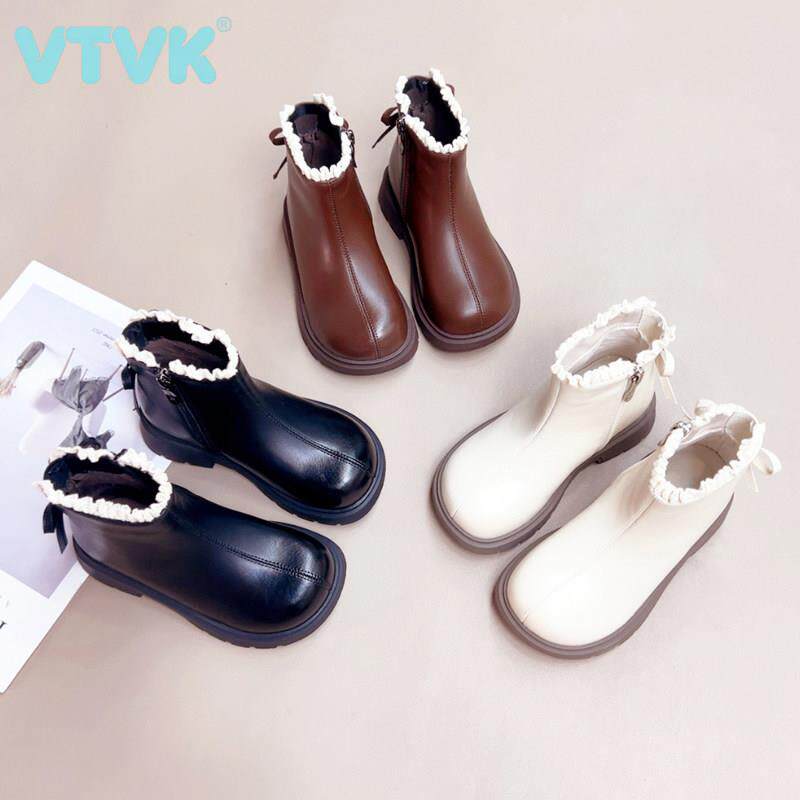 VTVK女童马丁靴2025秋冬季新款儿童短靴单靴加绒宝宝靴子小公主靴