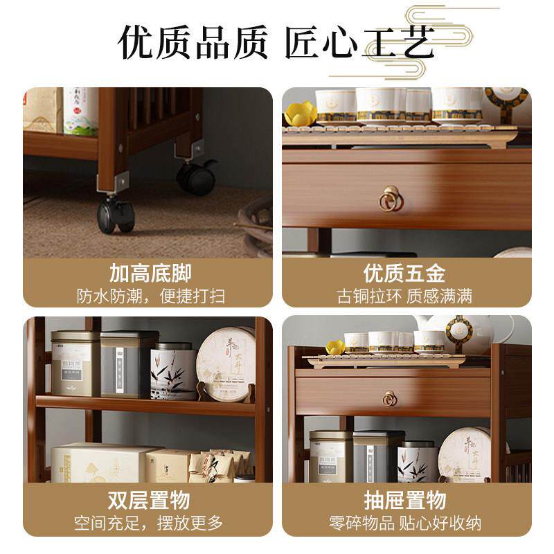 竹制头边几简约现代家用物迷你侧边置层架三可移动茶床水柜YJ-CYJ