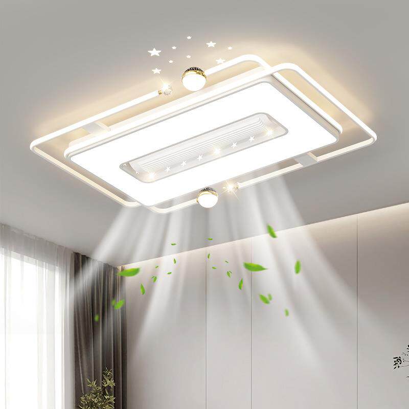 【严选】离线语音全光谱大风力无叶风扇吸顶灯现代简约套餐灯具