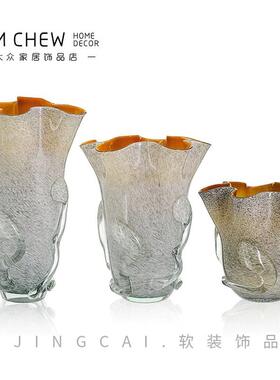 现代高级展厅边柜软装饰品艺术白瓷花瓶样板房设计创意插花摆件