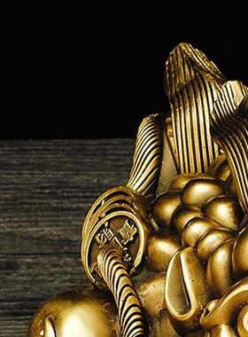 纯铜金蟾摆件八方来财三足蟾蜍财源滚滚送财蟾家居办公室店铺礼品