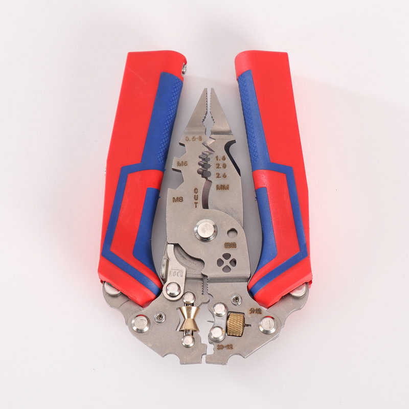 电工用9合1多功能折叠电笔钳剥线钳剪线电缆多用扒线压线分线钳子