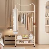 全身镜一体衣帽架中古挂衣架全身镜一体移动轻奢高级多功能置物架