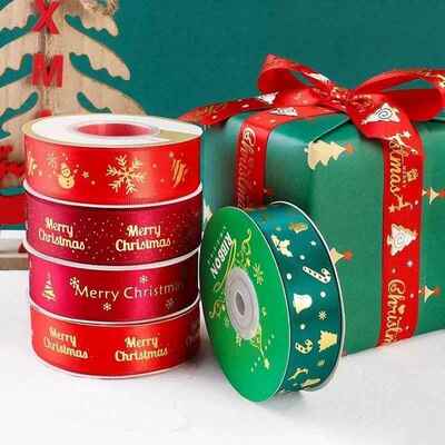 5yards 1inch 25mm Christmas Ribbon Printed Christmas Polyest