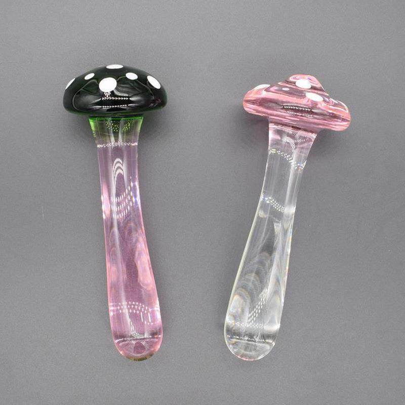 玻璃蘑菇按摩棒棒玻璃按摩棒解压耐高温穴位器仿真玩具保健按压精