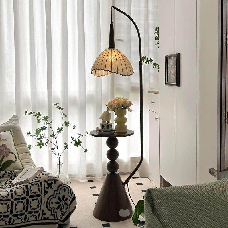 古风落地灯客厅新款美式复置古沙发旁中边式法物架床头柜129台灯