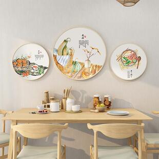 网红新中式餐厅形装饰画店饭店饭厅国餐桌挂画中风锅背火景墙壁画