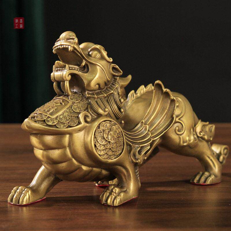 铜貔貅摆件一对四方纳财皮丘大小号家居客厅装饰品开业礼品