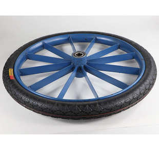 28寸工地翻斗车实心轮26x2 1/2人力车橡胶轱辘劳动板车手推车轮子