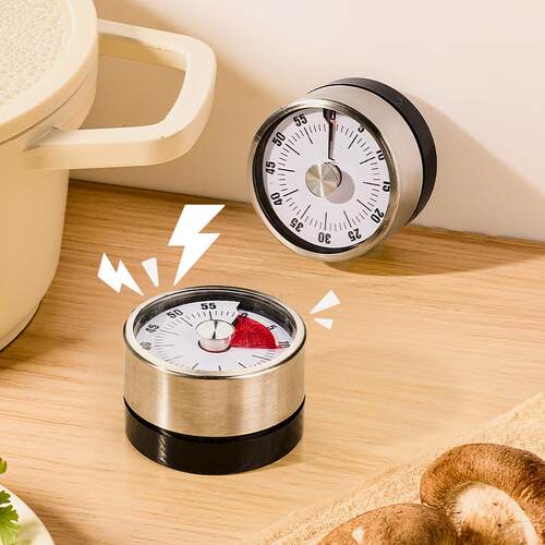 不锈钢机械计时器厨房磁吸做饭提醒器学生自律神器烘焙倒计时定时