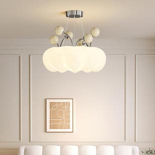 奶油风卧室吊灯房间书房儿童房灯2025新款 护眼全光谱南瓜主卧灯具