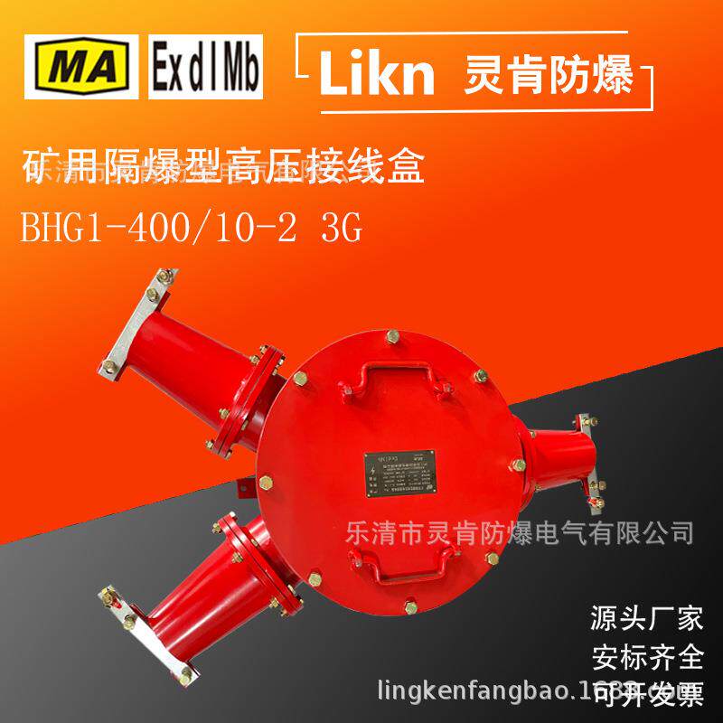 铸钢铠装款防爆高压接线盒BHG1-400/10-2G矿用隔爆型电缆分线盒