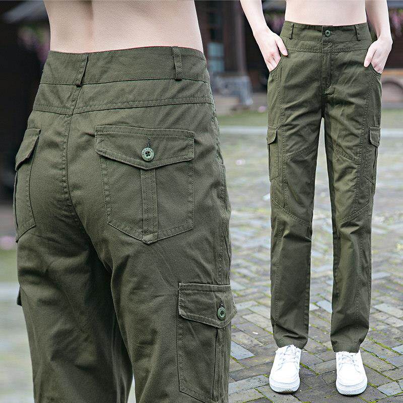 直筒工装裤女款2025新款春秋酷飒风纯棉修身显瘦高腰休闲裤子高端