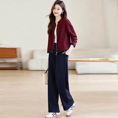 休闲运动服套装女2025春秋新款妈妈时尚洋气开衫宽松卫衣两件套潮