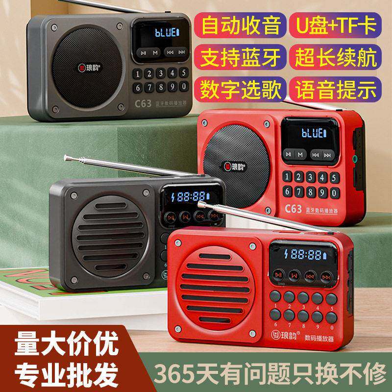 2025年琅韵C63收音机老人唱戏机多功能插卡蓝牙音响低音炮音响