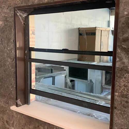 售卖外卖窗口铝合金上下推拉窗厨房出餐取餐传菜口提拉窗防火玻璃