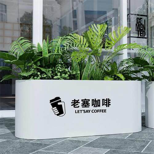 户外铁艺样品屋展示中心花箱组合商业街花池花槽成品金属隔断花坛