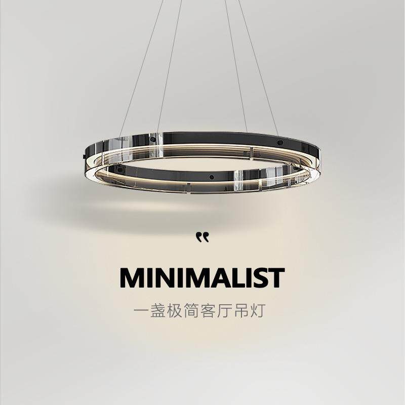 意式极简客厅主灯高端圆圈新款挑空客厅吊灯设计师款餐厅大厅灯具