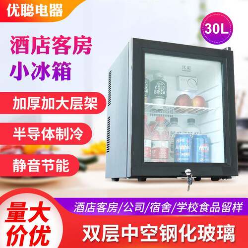 30L酒店优聪冰箱宾馆静音冰箱冷藏饮料保鲜小型幼儿园食品留样柜