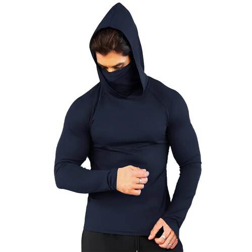 Outdoor windproof long sleeved fitness suit, men's