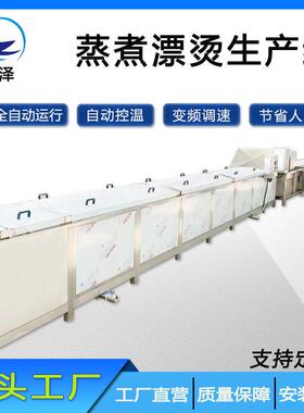 鸡脯丸子蒸煮漂烫线设备厂商蒸汽加热隧道式鸭货预煮机鸡爪卤煮机