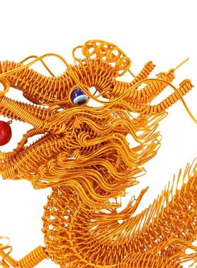 龙年45厘米龙金属丝编工艺品中国龙家家居装饰品客厅酒柜摆设纪念