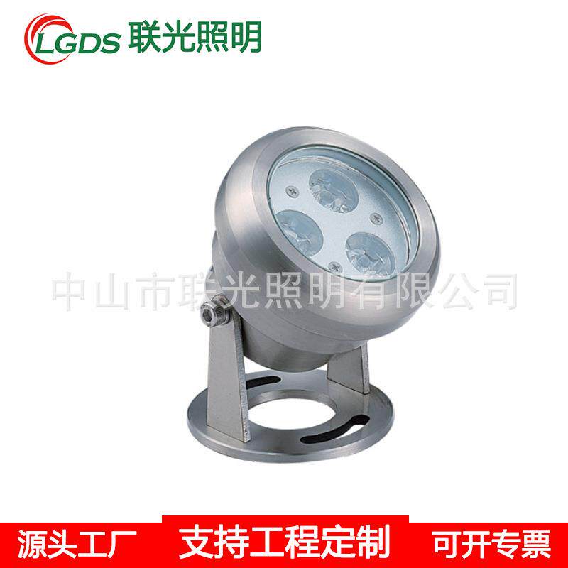 LED水底灯IP68防水304不锈钢水池灯6W9W3W七彩RGB 12V24V水下射灯
