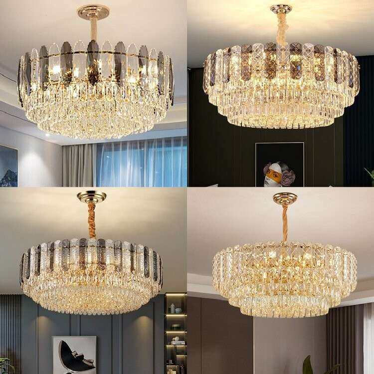 轻奢豪华水晶客厅吊灯后现代简约房间灯饰品质装修家用客餐厅主灯