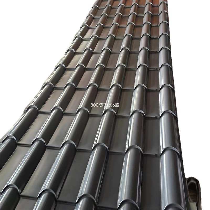 厂家直供800型仿古瓦古建竹节瓦仿古一体瓦铝镁锰仿古瓦
