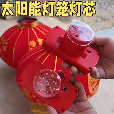 灯笼专LED灯大门口一对太阳用能灯泡户伴外免插电电池宫灯侣灯芯