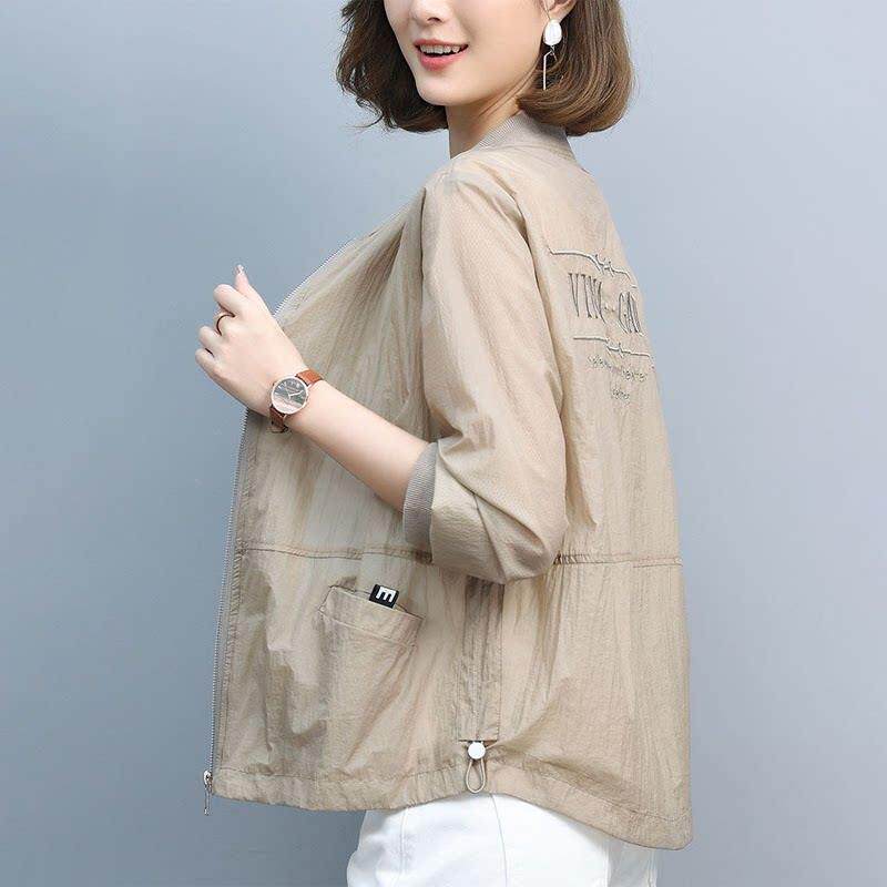 潮牌防晒衣女短款薄款外套2026洋气妈妈夏装时尚透气棒球服防晒服