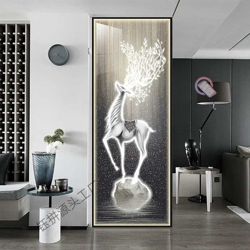 屏风隔断客厅对门遮挡洗手台分离半墙茶水间入户装饰玄关现代招财