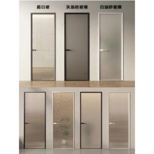 卫生间门厨房门厕所门洗手间门阳台门钛镁铝合金钢化玻璃门定作厂