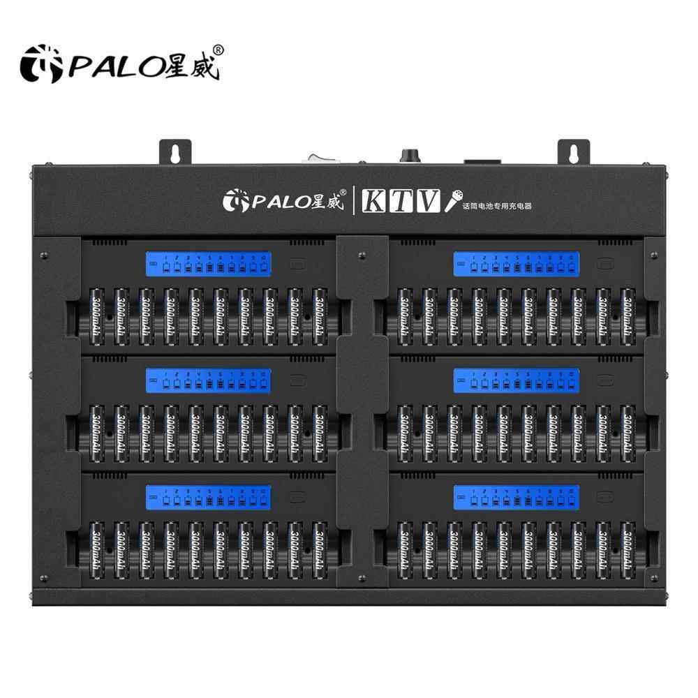 60槽/节液晶智能五号AA快速充电器KTV话筒麦克风镍氢电池充电柜