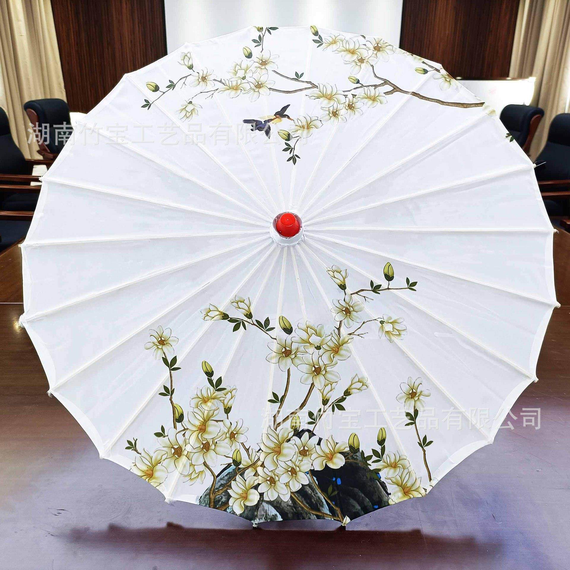 杏雨梨云加布袋古风花瓣流苏伞女绸布拍照汉服伞道具舞蹈伞古典