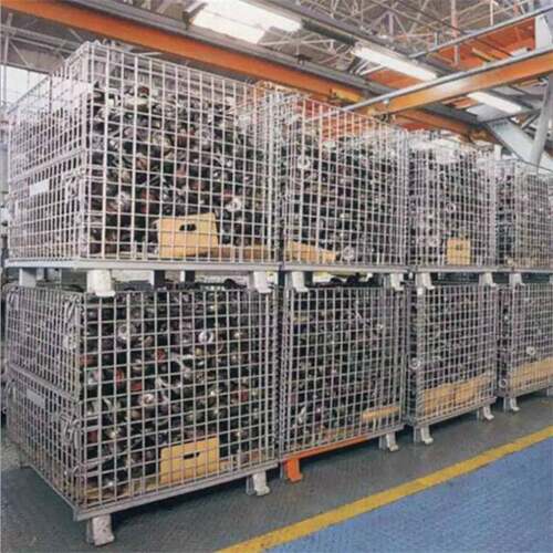 A系列800*600*640mm蝴蝶笼车间仓库周转存储铁框移动折叠式仓储笼