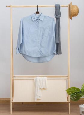 实木衣架落卧室简易衣架收挂地衣架简纳约现代晾衣服架子家NEA帽