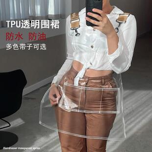 透明围裙防油防水美发染发围裙烫染师专用工作服发型师技师理发店