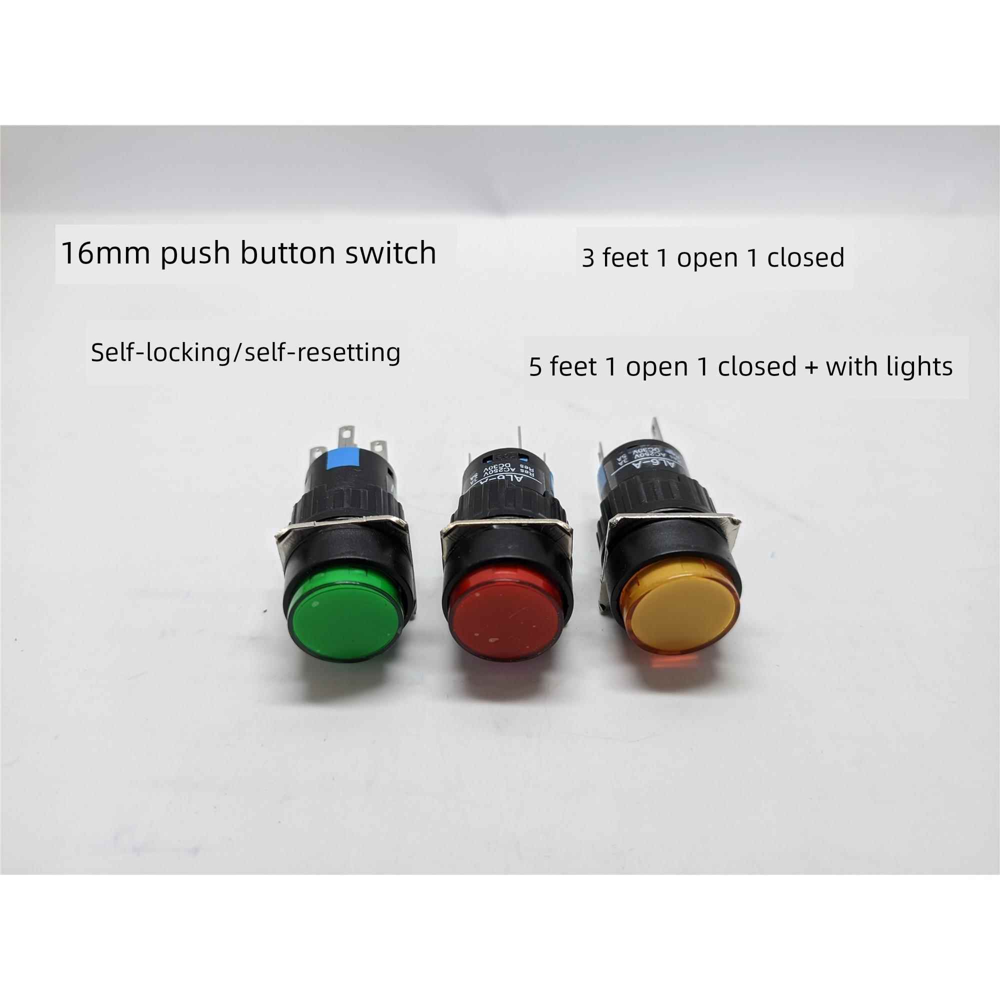 skzeAB6Y-A AL6Y-M 圆形按钮开关LA16自锁/自覆位平头电源控制开关