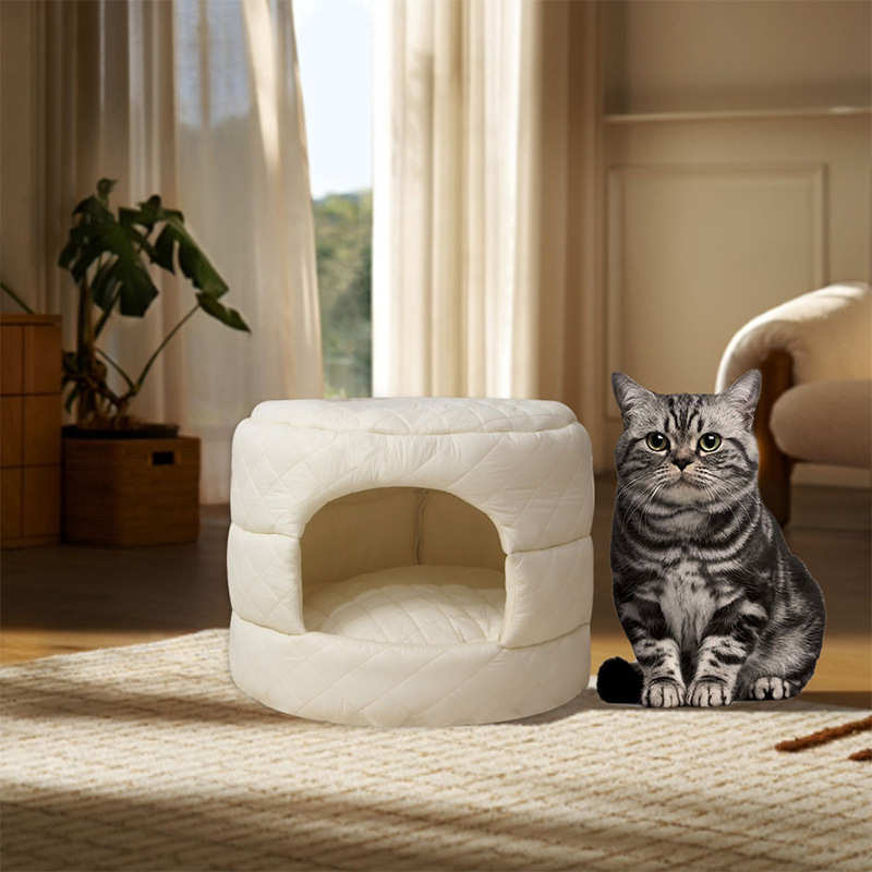 新款冬季简约猫窝开放式可折叠保暖宠物窝小香风猫咪舒睡房子