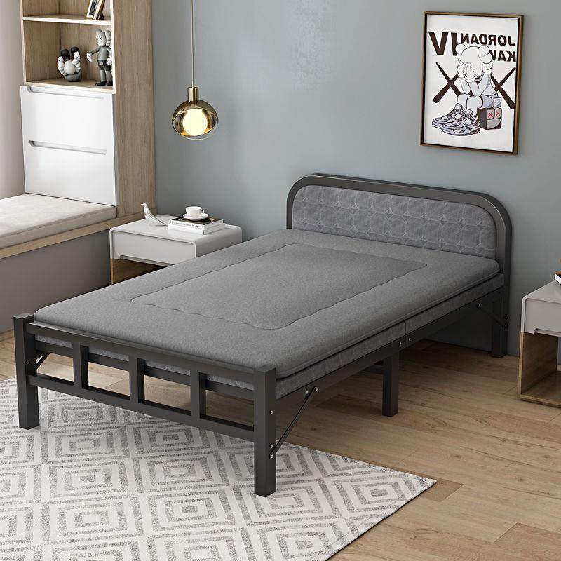 MUP成折午叠床单人床人儿童.2铁床家用便携办公室出租屋休床1硬板