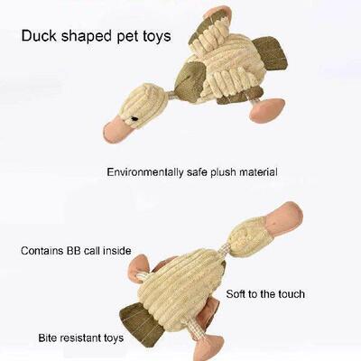 Plush Duck Dog Toy - Durable Squeaky Cotton Rope for Teeth