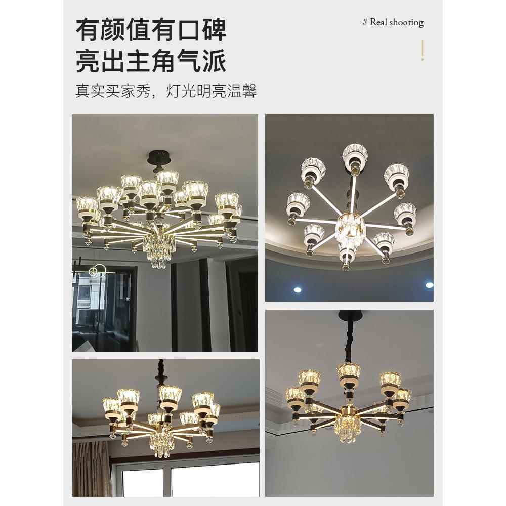 轻晶奢发客厅吊店灯现代简约2025新款光灯臂酒大厅网460红爆款水