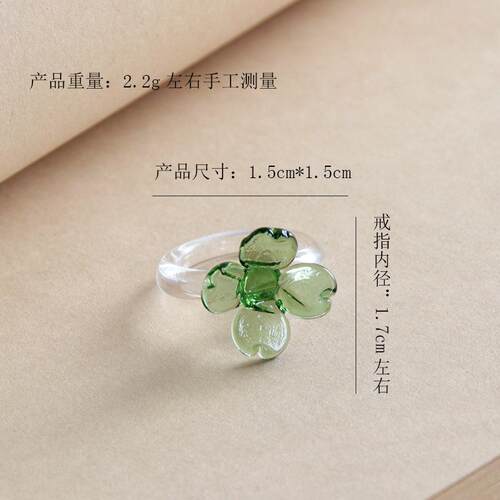 精致潮流礼物淄博蝶琉璃戒指指环拍照情侣道具旋转工艺品