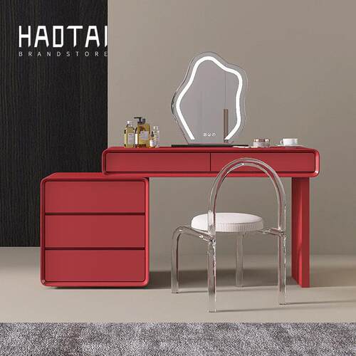 烤漆化妆台意式极简风卧室储物轻奢化妆桌收纳柜斗柜书桌一体整装