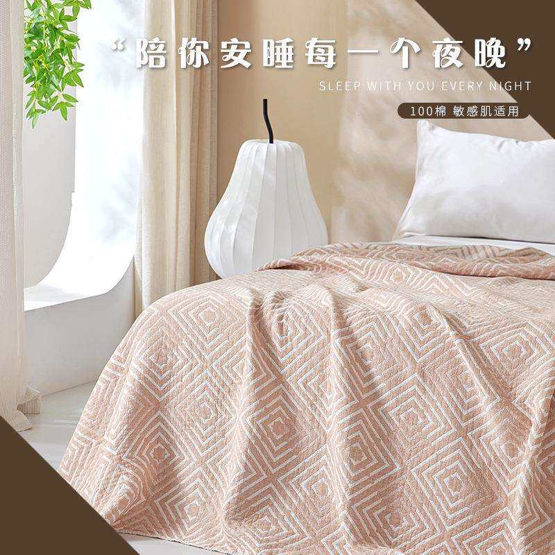 三层纯棉纱布被子大人午休沙发盖毯夏季毛巾被纯棉单双人毯子床单