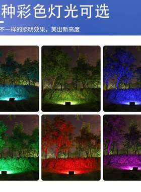 亚明绿化景观灯七彩照树射灯园林公园射树灯户外防水led草坪灯